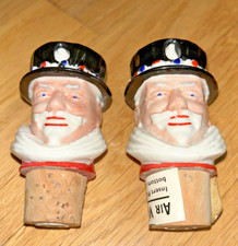 2 Vintage BEEFEATER GIN - Ceramic Bottle Stoppers w/ Cork GREAT BRITAIN