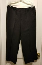 Banana Republic Blake-Fit Linen-Blend Wide-Leg Crop Pant Black Ins 25 Sz 10, NWT
