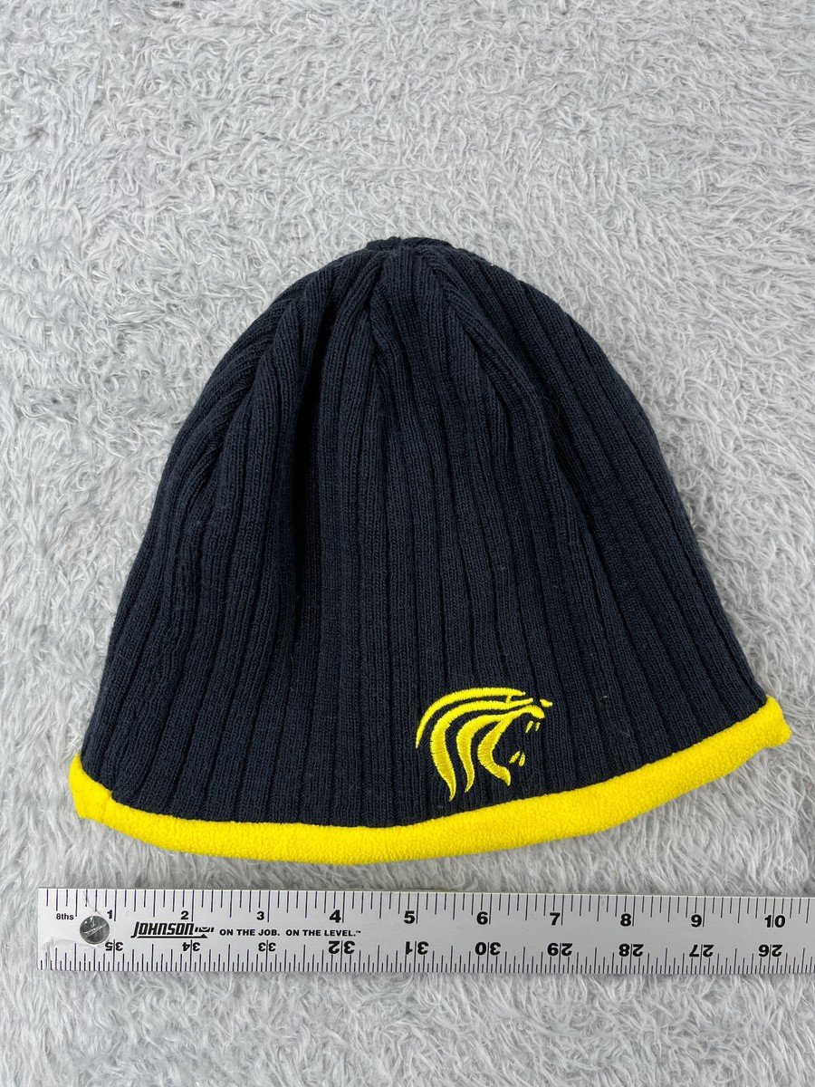 Tiger Logo Beanie Toque Adult One Size Black Yellow Acrylic