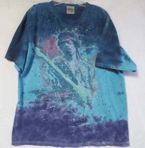 Furst of a Kind - Jimmy Hendrix Blue Tie Dye Distressed Tee Shirt Size L ? - Picture 6 of 7