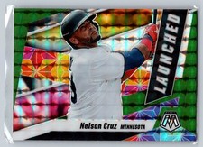 2021 Panini Mosaic #L3 Nelson Cruz Twins Prizm  Launched Green