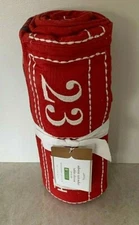 Pottery Barn Advent Calendar table throw CHRISTMAS red green holiday