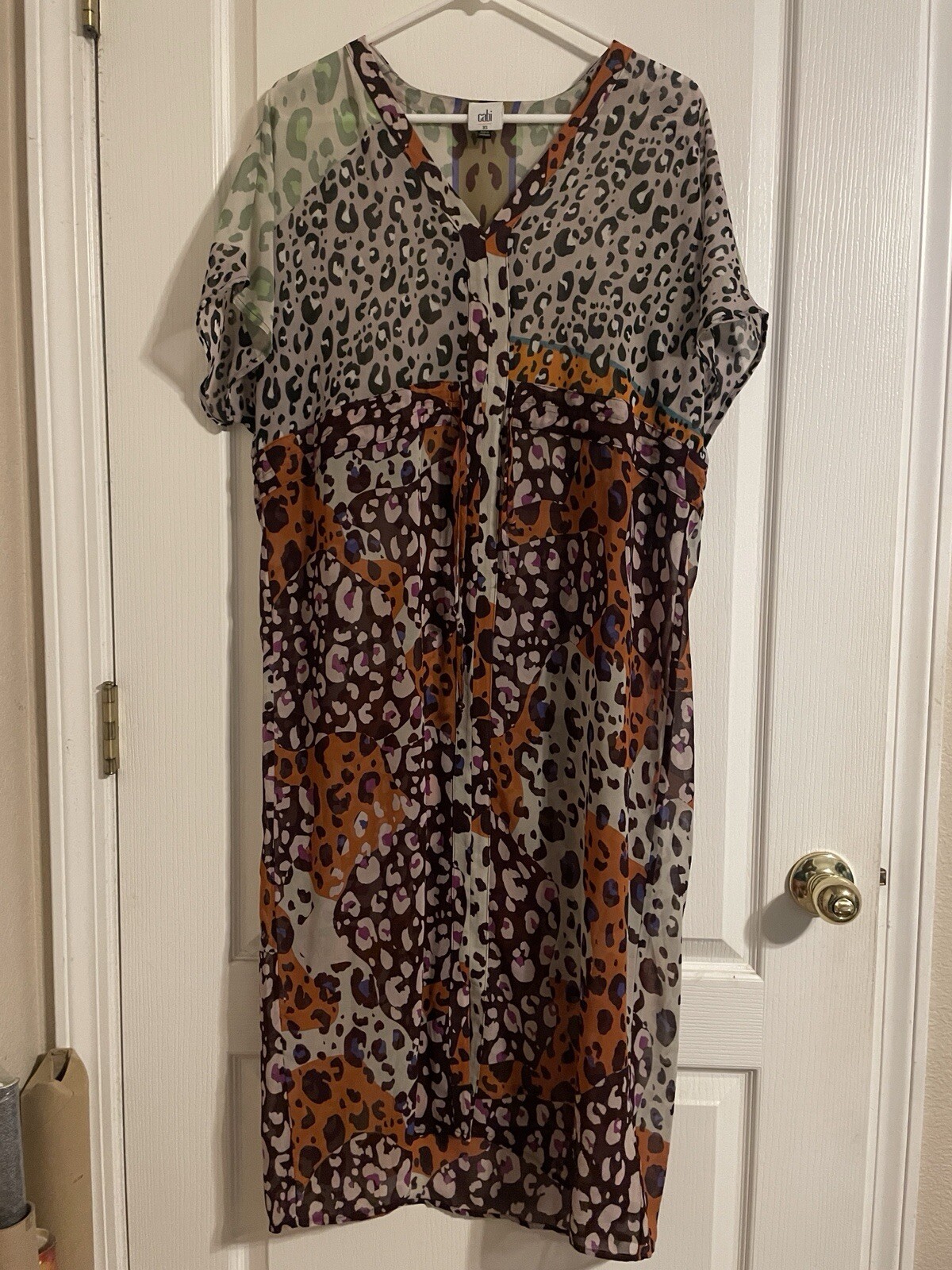 Cabi Multi Color Animal Print Escape Maxi Dress Size … - Gem
