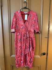 NEW Hope & Ivy Womens Boho Red Wrap Floral Midi Dress Size 10 ASOS NWT