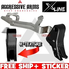 AGGRESSIVE ARMS X-LINE STEALTH BLACK TRIGGER & BAR Gen 3 GL0CK 17 19 22 23 26 27