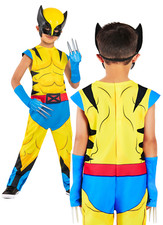Wolverine Kids Costume Boys Superhero Fancy Dress Outfit Marvel  Mask Kids