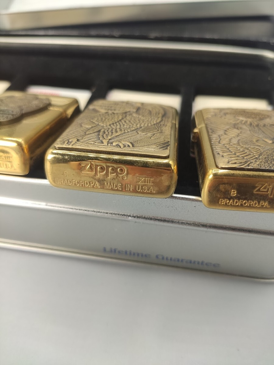 ZIPPO 真鍮製 ハワイ大学ハーレーダビットソンのセット売り ZIPPO 真鍮製 ハワイ大学ハーレーダビットソンのセット売り