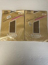 Sabra Women's Queen Size 1X-2X Nude Reinforced Panty And Toe Pantyhose NOS