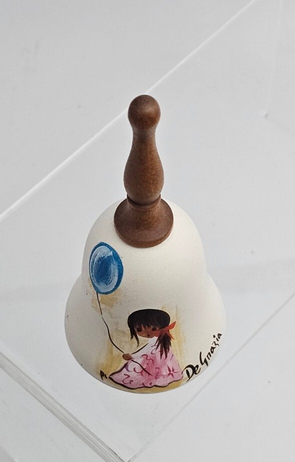 Bell Signed De Grazia Hand Painted Ceramic Bell Little Girl