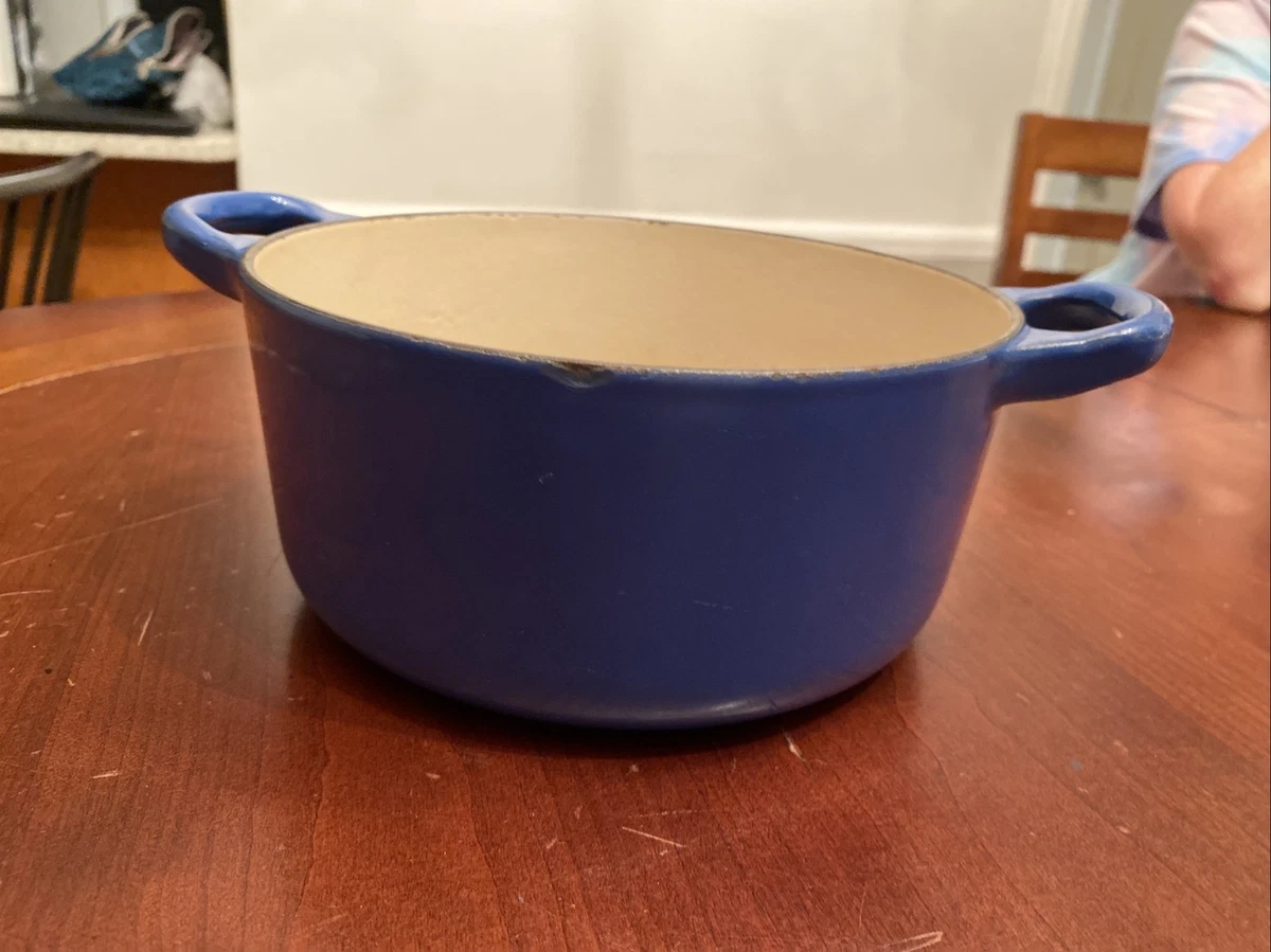 Le Creuset Enamel Cast Iron Dutch Oven B 2 Quart Pot Blue NO LID