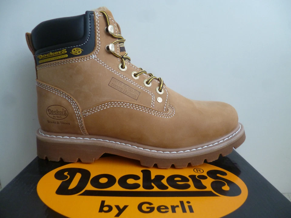 Dockers Botas De Invierno Para Hombre Golden Tan Amarillo De Cuero 23DA104 - Imagen 2 de 4
