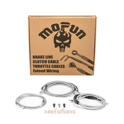 16'' 18'' Ape Hangers Brake Line Clutch Cable Kit For ABS Harley Touring 2014-2016