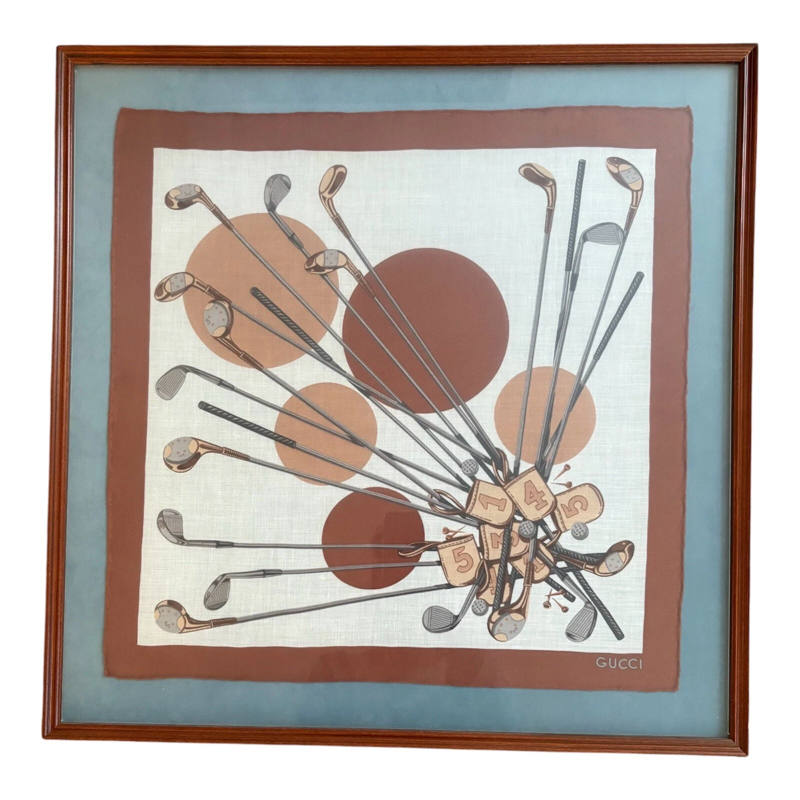 Foulard en soie golf GUCCI vintage années 80 CADRE