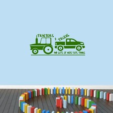 Tractors  Trucks Wall Decal - Kids, Nursery, Bedroom, Sticker, Decal, Wall Art
