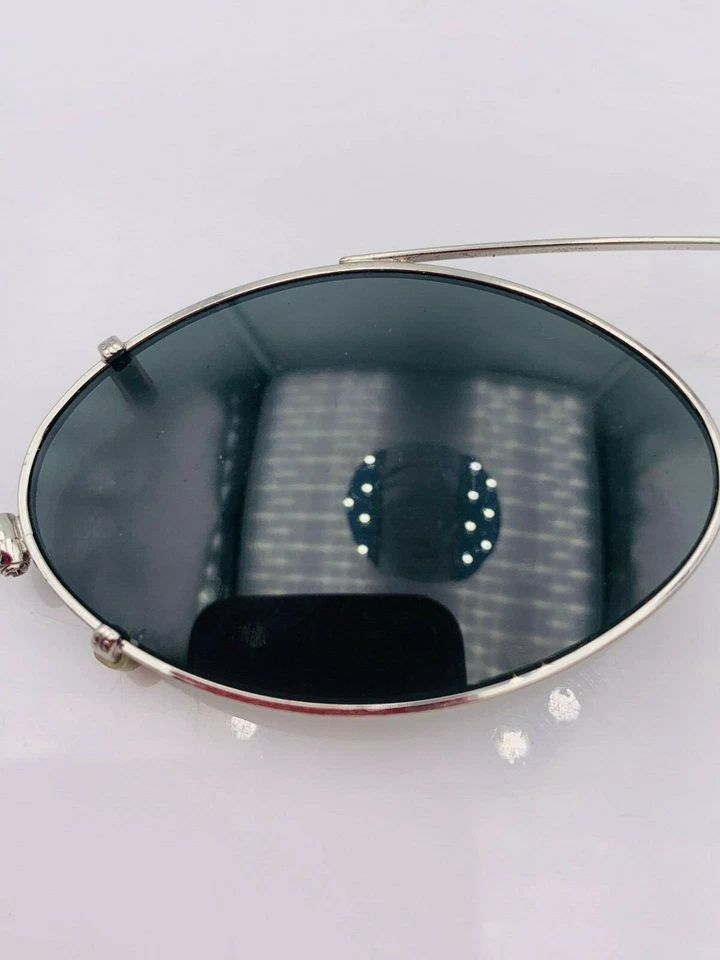 Gafas de sol vintage Vogue 3244 de metal plateado ovaladas con clip marcos Italia Foto 3 de 4