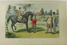 A VINTAGE ENGRAVING BY JOHN LEECH 1850 TITLED MR.SPONGE 22cms by 14cms P1291