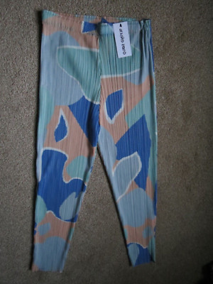 NWT GONGDID $130 SPRING PANTS - SEA FOAM,APRICOT, BLUE ELASTIC WAIST-SIZE XS/S