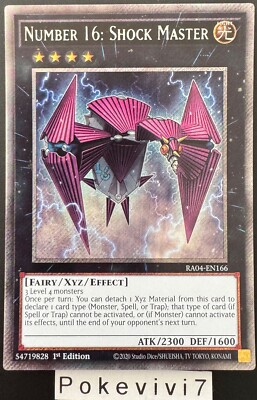 Yu-Gi-Oh! Karte NUMBER 16: SHOCK MASTER RA04-EN166 PSR NEU