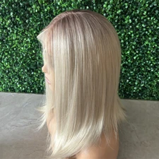 Short Bob Wig Icy Platinum Blonde Wigs 13x4 Lace Front Human Hair Wig for Women