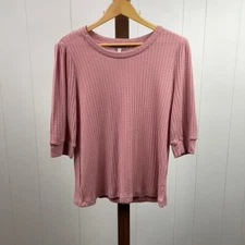 Pleione NWT Pink 3/4 Sleeve Knit Shirt Women's XL 