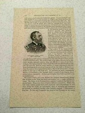 KP52) Grabado del Ejército de la Unión General Mayor George G Meade Guerra Civil 1888