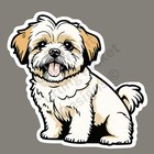 Lhasa Apso Dog Cute Adorable 3" Vinyl Sticker