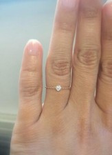 Dainty Diamond Ring, .10 CT, SOLID 14k gold, Diamond Chain Ring Delicate Jewelry