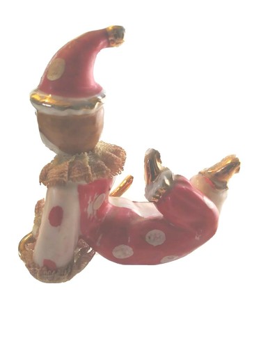 Clown Souvenir rot weiß Porzellan getauchte Spitze mit Etikett Philadelphia MS MCM 50ERer - Bild 5 von 11