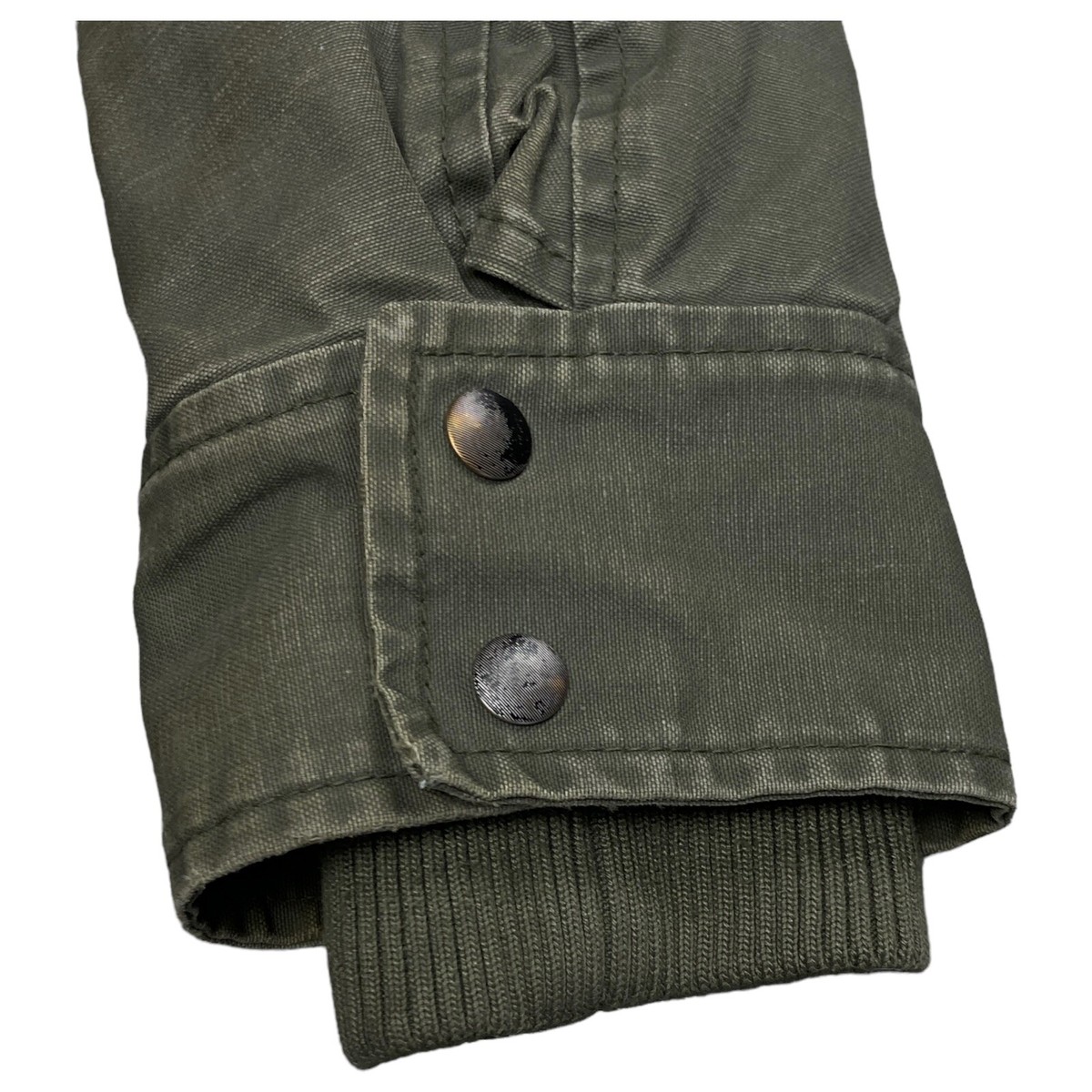 DIESEL Military Field Jacket Green Khaki Padded Hood Men's Small
