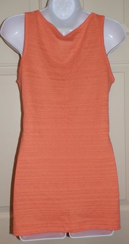 12-14 peach faded glory ribbed textured tank top light orange