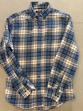 IZOD Button Down Shirt Mens Medium Blue Plaid Everyday Flannel