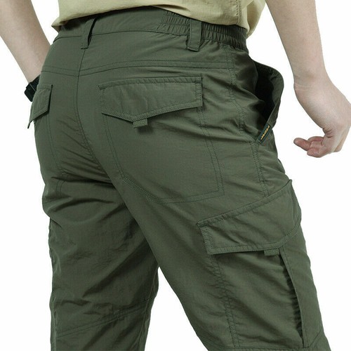 Pantalones cargo de trabajo para hombres escalada senderismo táctico bolsillos múltiples secado rápido al aire libre - Imagen 13 de 16