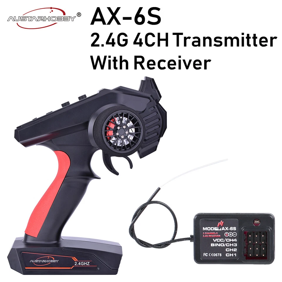 AUSTAR AX6S 2.4G 4CH Radio Remote Control Transmitter with Receiver For RC Car - Image 4 of 4