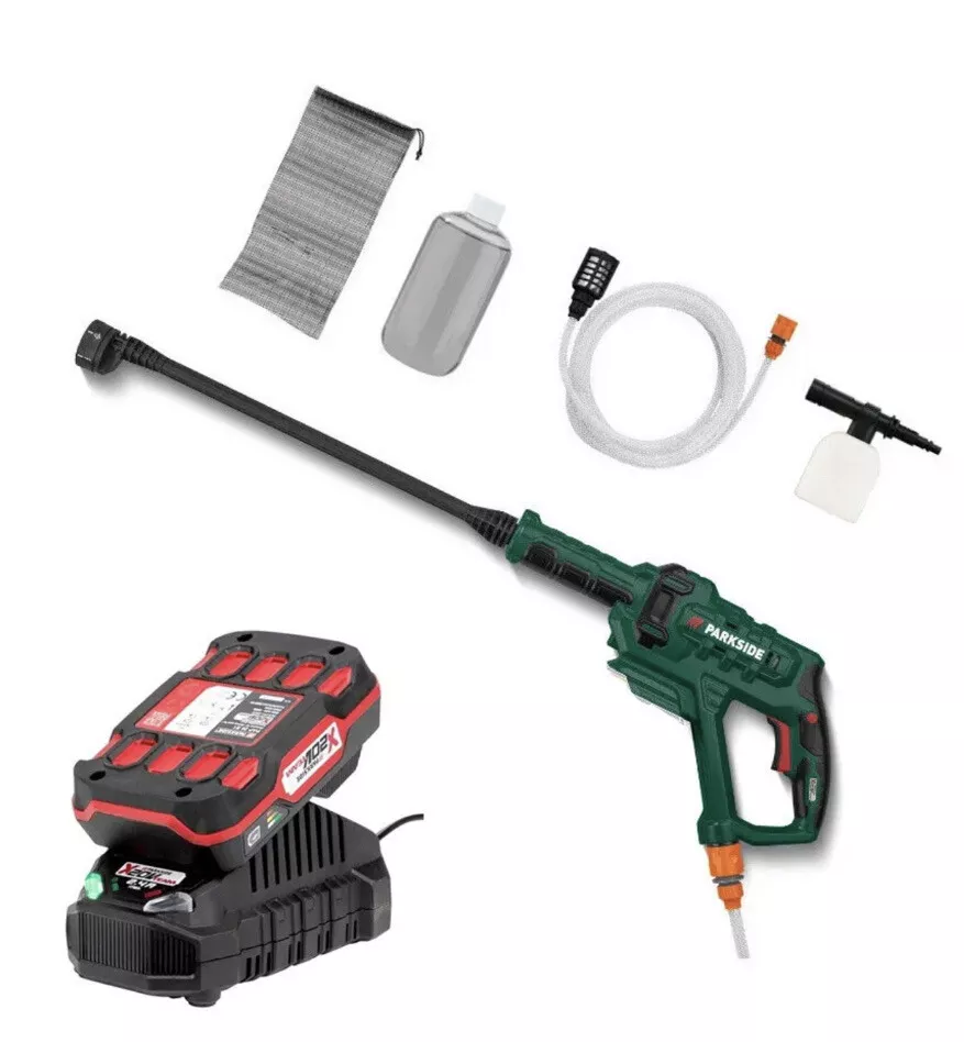 Parkside 20V Cordless Pressure Washer With 20v 2Ah Battery