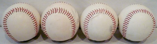 Vintage 4 Dunlop Cork & Rubber Core Hand Stitched Synthetic Leather Baseballs - Picture 6 of 6