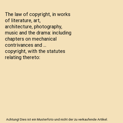 The law of copyright, in works of literature, art, architecture, photography, mu