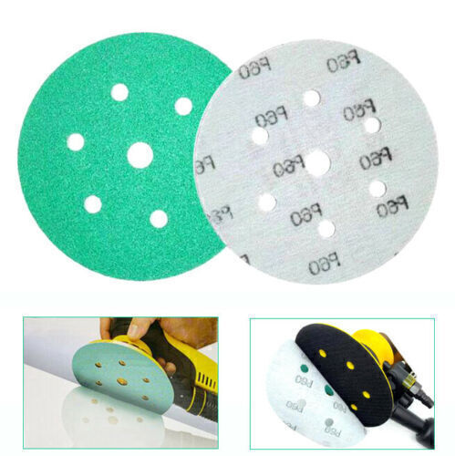 Sanding Discs Hook and Loop Pad 5" 6" 7" 9" Sander Orbital Sandpaper 60-320 Grit - Picture 2 of 39