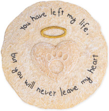 Iheartdogs Pet Memorial Garden Stone - 'You Will Never Leave My Heart' - Dog or