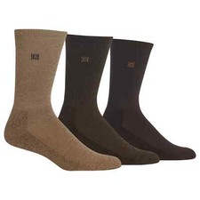 Chaps Men's Assorted Solid Dress Crew Socks 3 Pack Khaki Shoe Size 6-12