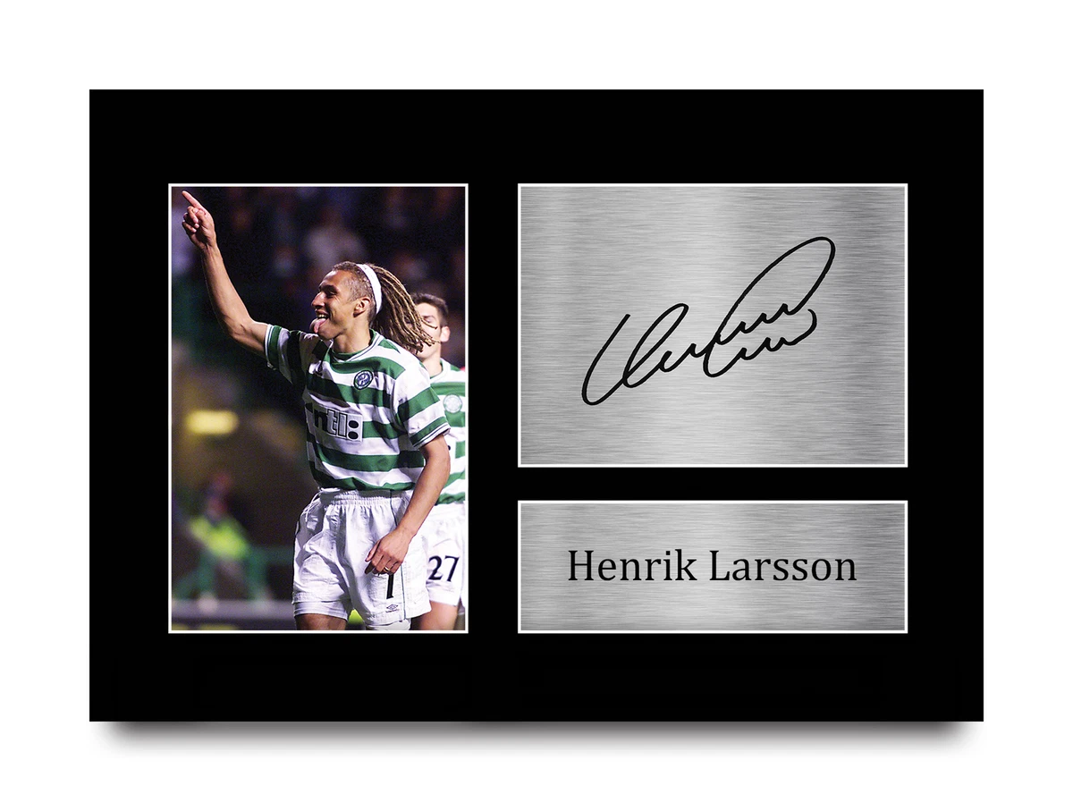 Henrik Larsson Signed Framed Printed Autograph Celtic A4 A3 Print Gift