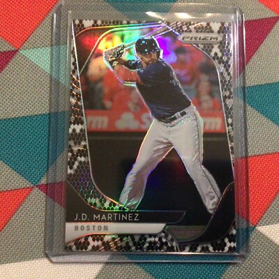 J D Martinez #244 Red Sox 34/50 made 2020 Prizm Snake Skin parallel