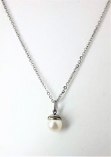 Collana donna in acciaio con perla bianca Manuel Zed Q1706_6900