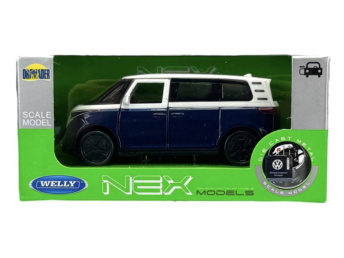 WELLY VW VOLKSWAGEN ID. BUZZ WHITE-BLUE 1:34 DIE CAST METAL MODEL