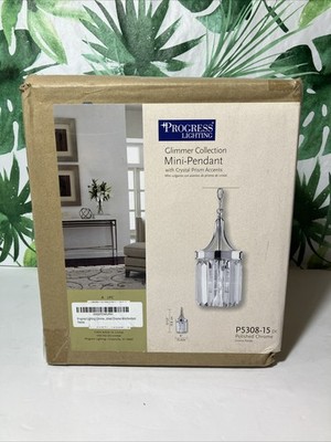 Progress Lighting Glimmer Collection 1-Light Polished Chrome Mini-Pendant