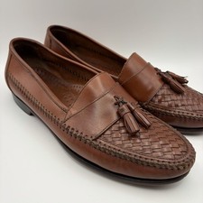 G.H. Bass Weejuns 11.5 D Tassel Loafer Braided Leather Brown CasualPreppy Formal