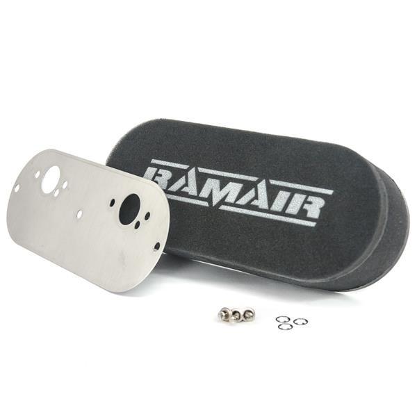 Ramair Twin Carb Air Filters With Baseplate Mini 2 x SU HS2 40mm Internal Height
