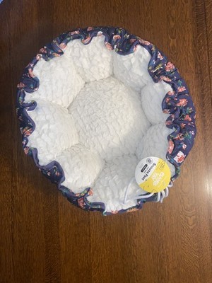 Cat Bed Round Plush Fluffy Donut Cat Bed Drawstring Pet Beds Small - New w/ Tag!