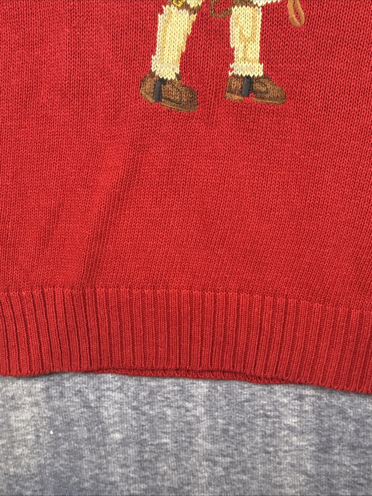 RARE Vintage 90s Polo Ralph Lauren Red Equestrian  Horse Knit Sweater Medium image 7