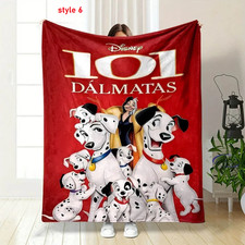 Cute Black  White Spotted Puppy Throw Blanket   Cozy Flannel