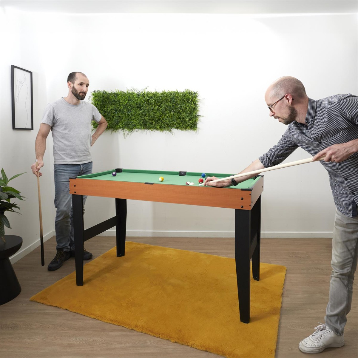 Table de billard compact 140cm multicolore idéale pour petits espaces